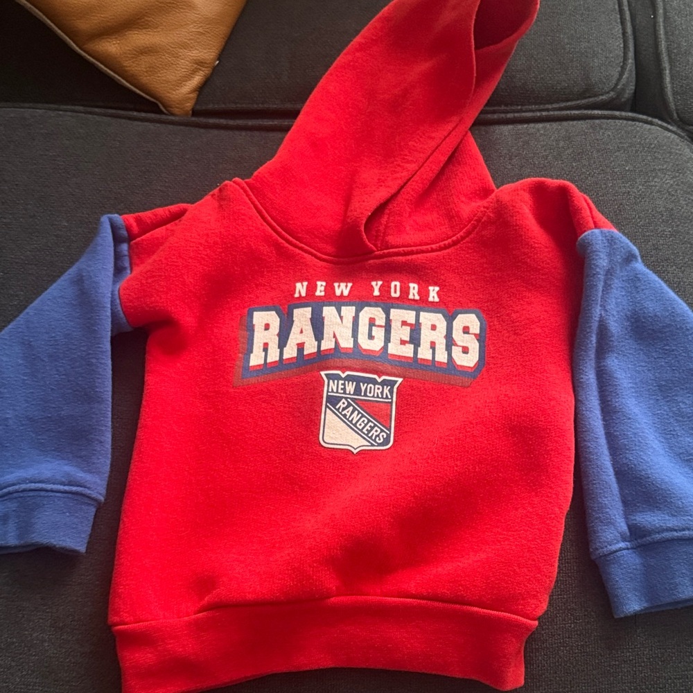 NHL New York Rangers Red Hoodie with Blue Sleeves